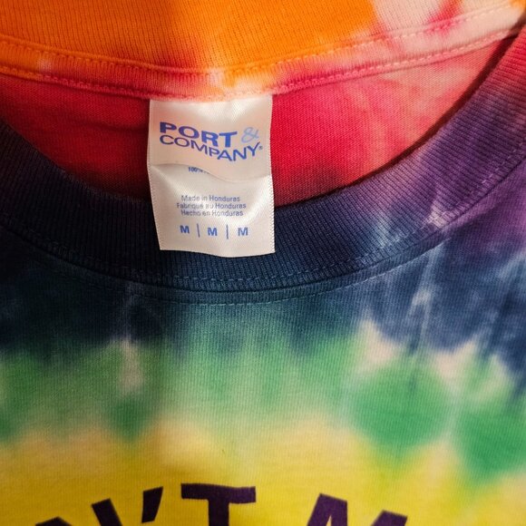 Tie-Dye T-Shirt - "Dont Make Love Without A Glove" - Port & Company - M - 100% C - Picture 4 of 9